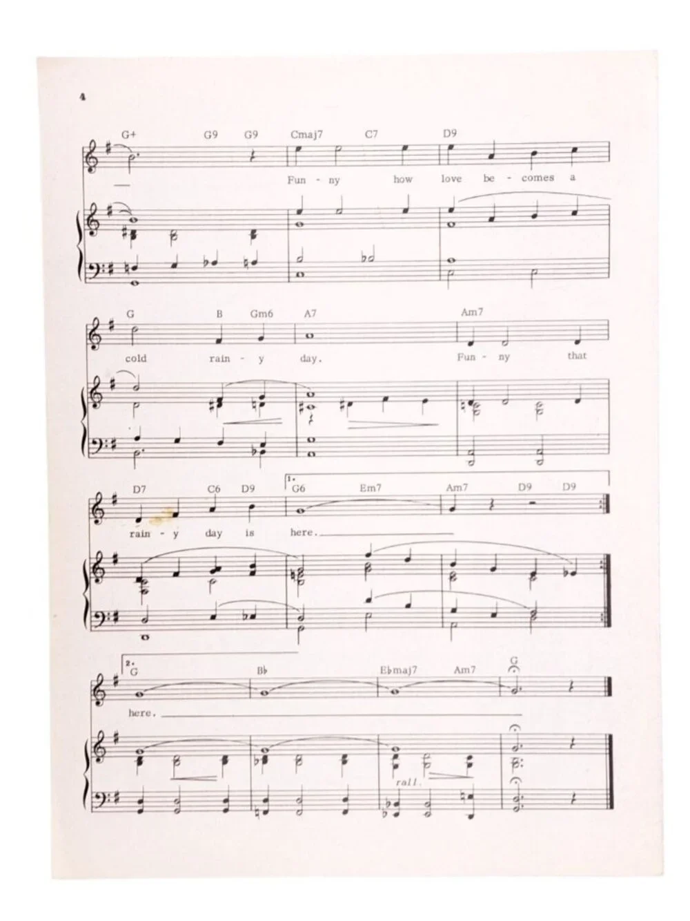 Vintage Here's That Rainy Day Sheet Music Jimmy Van Heusen 1953 Carnival Flander - Picture 5 of 6